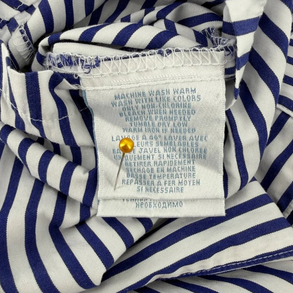 Ralph Lauren Baby Boys Cotton Nautical Romper Blue White Stripe 6M Button Front